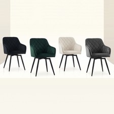 2 Swivel Velvet Dining Chairs