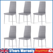 6X Dining Chairs Set Faux