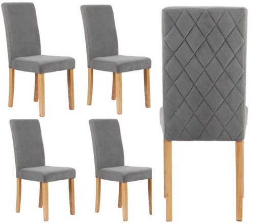 Grey velvet dining chairs - x,