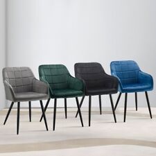 2X Dining Chairs Velvet Padded