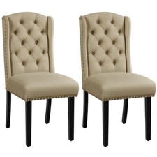 Button Tufted Dining Chairs