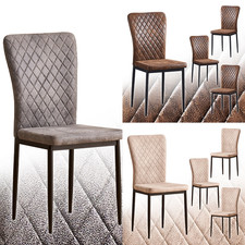 4/6PCS Suede Dining Chairs