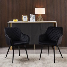 2 X Dining Chairs Velvet Set