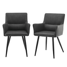 2x Dining Chairs Faux Leather