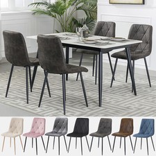 4/6X Dining Chairs Set Faux