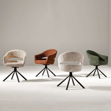 1PC Swivel Linen Dining Chairs