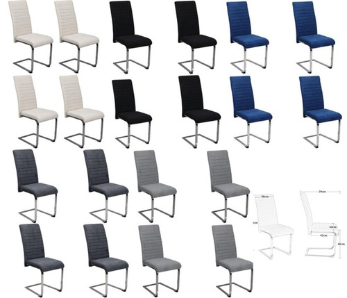 Velvet dining chairs chrome - 4,